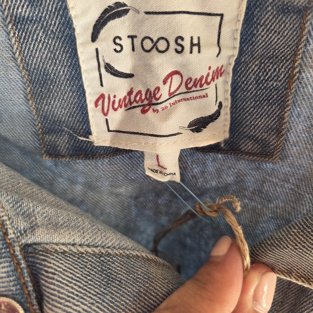 Boho Quilt Multicolor Patchwork Jean Jacket - image 6